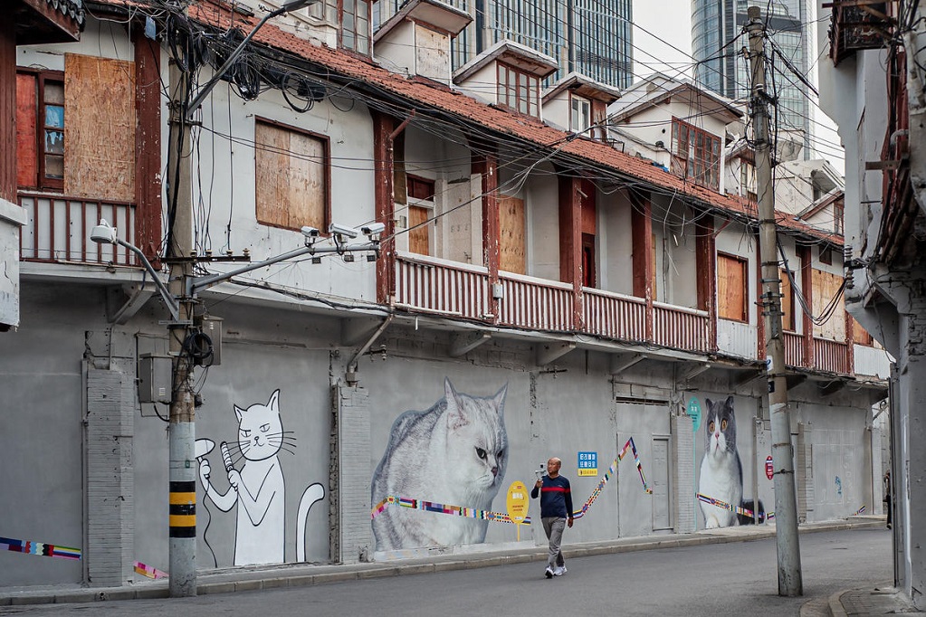 Mural Kucing Hiasi Jalan Bersejarah di Shanghai