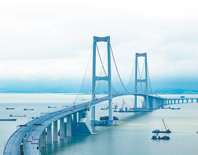 Foto memperlihatkan Jambatan Shenzhen-Zhongshan Bridge. (Foto/Shen Zhong)